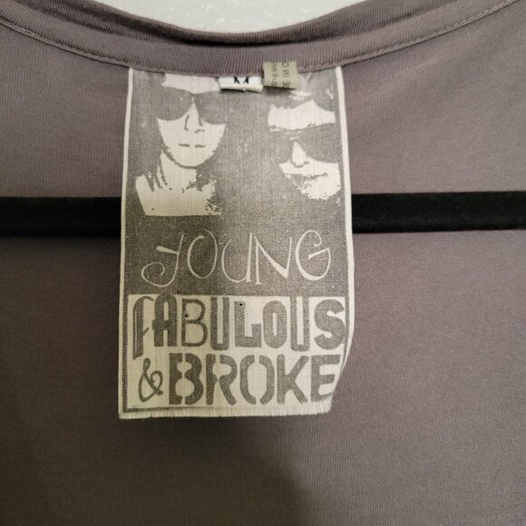 Y2K Young Fabulous and Broke Women's M  Deep V-Neck Mini Dress Embellished Waist - Picture 4 of 7